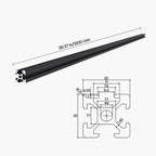 VEVOR T Slot 2020 Aluminum Extrusion Anodized Linear Rail, High-Strength Extruded Aluminum Rail for 3D Printer, CNC Machine DIY, Laser Engraving, 1000/1200/1500/2000mm