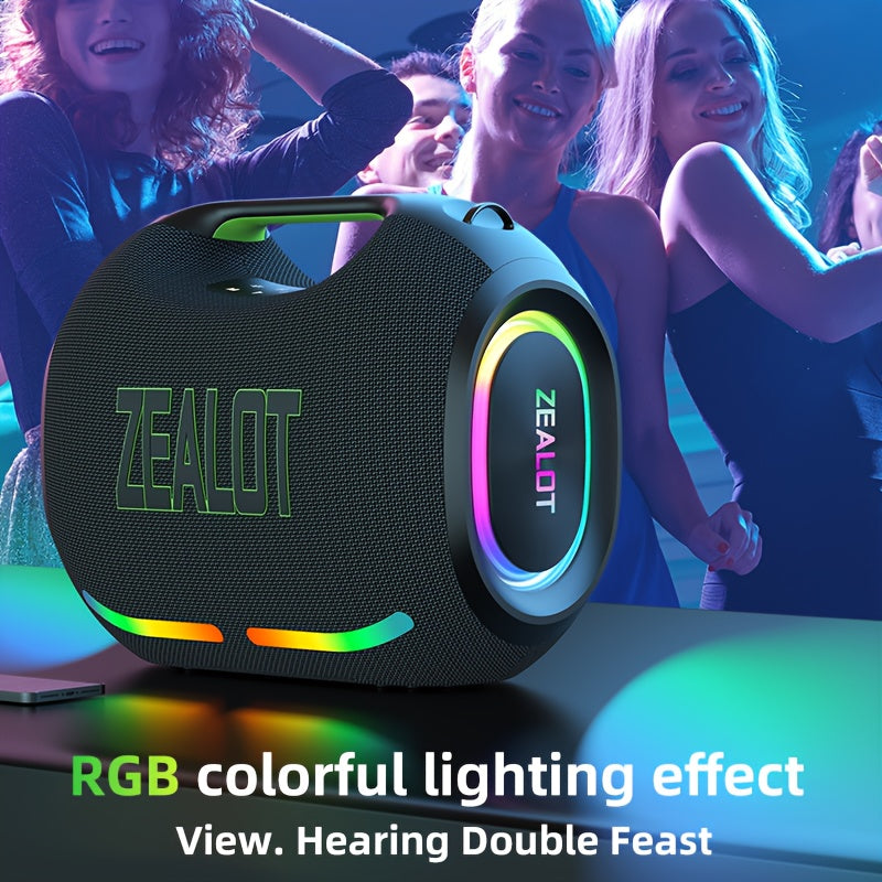ZEALOT ZE21 250W High-power Wireless Speaker, Portable for Outdoor Use, with 5 Speakers, Built-in 48000mAh Battery, RGB Color Lights, Compatible with SD/USB/AUX/supports Two Serial Speakers, Hands-free Calling, Supports Mobile/tablet/TV/computer