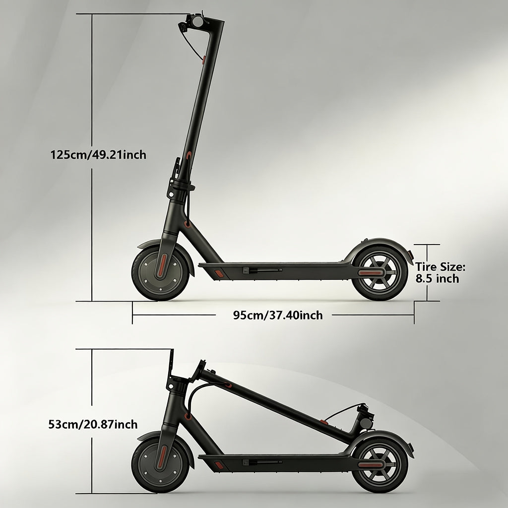 Foldable Commuter Electric Scooter, Supports Phone Control, 8.5-inch Tires, 350W Motor, 7.8Ah Battery, Top Speed 19 Mph, Average Range 17 Miles, Lightweight Commuting Scooter, Suitable for Adults and Teenagers