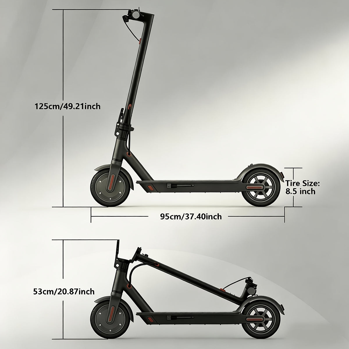 Foldable Commuter Electric Scooter, Supports Phone Control, 8.5-inch Tires, 350W Motor, 7.8Ah Battery, Top Speed 19 Mph, Average Range 17 Miles, Lightweight Commuting Scooter, Suitable for Adults and Teenagers