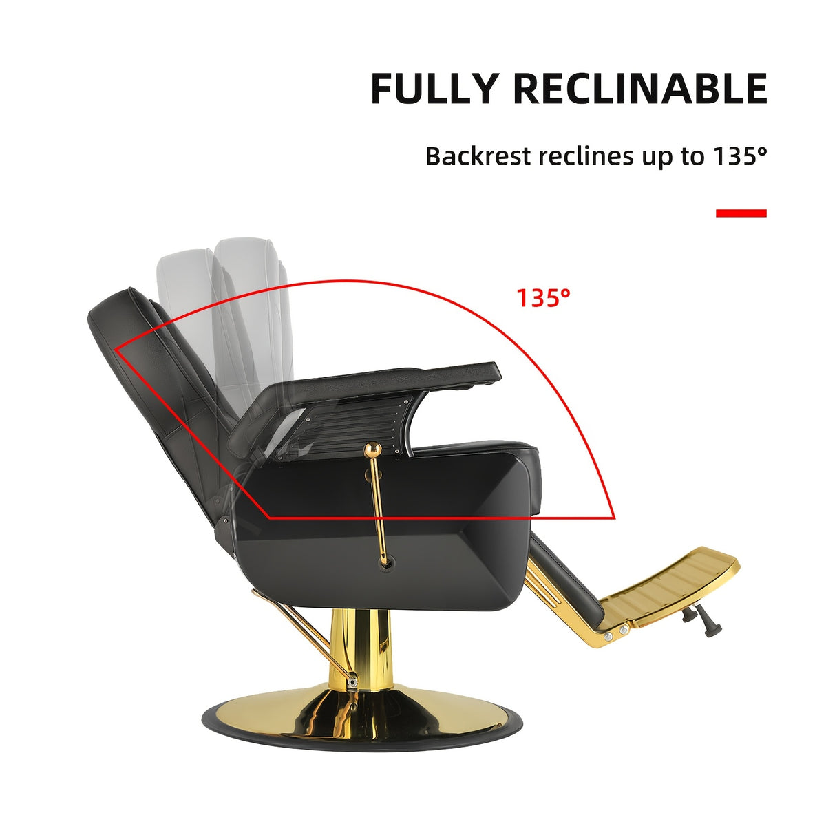 [Hydraulic Recline Chair] Salon Chair Barber Chair Hydraulic Recline Barber Chairs Hair Chair for Barbershop Hair Salon Equipment Styling Chair with Heavy Duty Hydraulic Pump