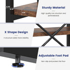 Industrial Bookcase, 71-Inch 5-Tier Triple-Wide Geometric Display Shelf for Home or Office