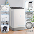 [Portable Washer and Dryer] MOTOOS Full Automatic Washing Machine, 17.6Lbs Top Load Portable Washer with Drain Pump, 10 Wash Programs 8 Water Level Washer and Dryer Combo, 2in 1 Washer and Dryer for Apartments, RV, Camping