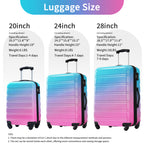 Merax Luggage Sets 3pcs, Hardside Expandable Suitcase Set with Spinner Wheels, Lightweight Gradient Color Luggage 20+24+28in