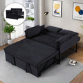 3-In-1 Pull-Out Sofa Bed, 5-Position Adjustable Backrest Velvet Futon Couch with Side Storage Pockets, Metal Frame Sleeper Sofa for Small Apartment, Dorm, Guest Room, 3 Colors Available