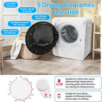 [Portable Compact Dryer] 2.6 Cu.Ft Portable Clothes Dryer, Compact Dryer With Stainless Steel Tub, 5 Modes Auto Stop & Easy Control Electric Dryers, Ideal For Laundry, Apartments, Dorms, RVs, White