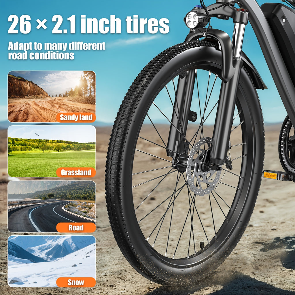 Road Electric Bike 720W Motor Top Speed 20-25MPH 375WH Battery 50 Miles Of Battery Life Suitable for Urban Commuting And Mountain Cross-country for Adults And Teenagers An Ideal Gift for Cycling Enthusiast