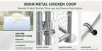 SNDM Chicken Coop Large Metal Chicken Run Upgrade Wire Mesh Chicken Pen with Water-Resident And Anti-Uv Cover, Duck Rabbit House Outdoor