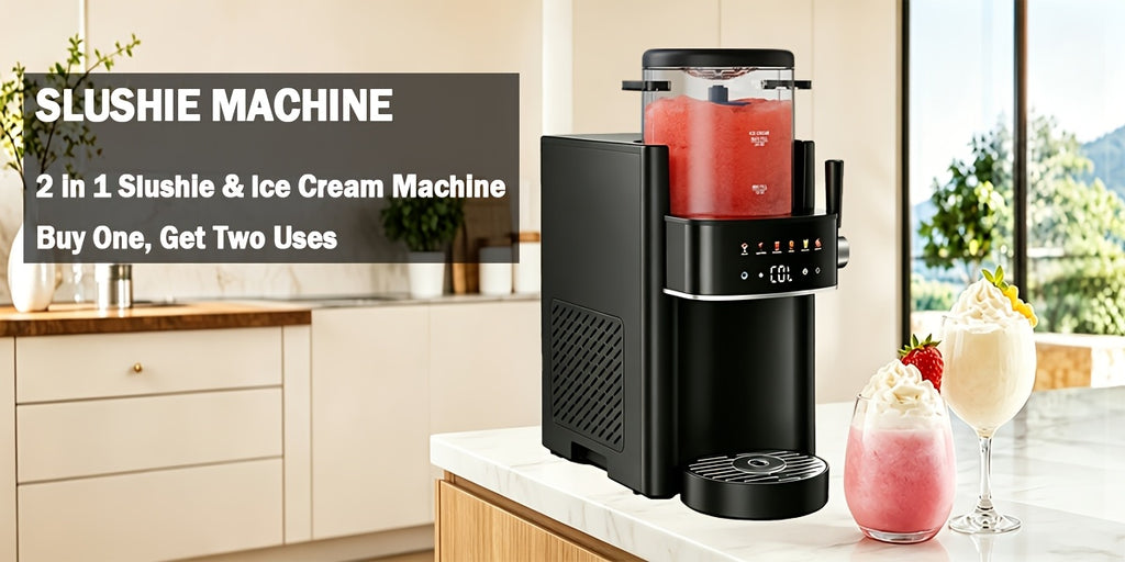 2-in-1 Ice Cream Maker, 40oz High Capacity, 12-Hour Cold Retention, Dishwasher Safe, No Ice Needed, Rapid Cooling and Temperature Control, Includes Recipes, Multi-Functional, Great Gift for Friends and Family
