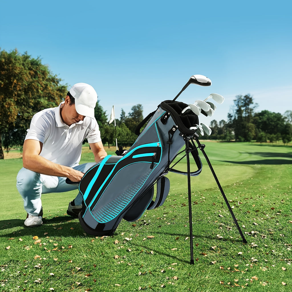 XDriveMax 8pcs Complete Golf Club Set for Men/Women Includes Stand Bag with Rain Hood, Fairway Wood Head Covers, Hybrid, Irons And Putter