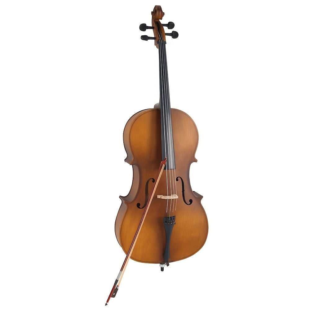Full-Size Acoustic Cello Set by Glarry, 4/4 Beginner Instrument with Padded Carrying Bag and Bow