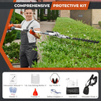 62CC 2-Stroke Gas Powered Weeder, 2HP, 8500RPM, 6-in-1/ 2-in-1 Multi-Tool: Gas Hedge Trimmer, Lawn Mower, Chainsaw & Extension Pole Pruner, for Garden, Farm & Courtyard Landscaping Maintenance