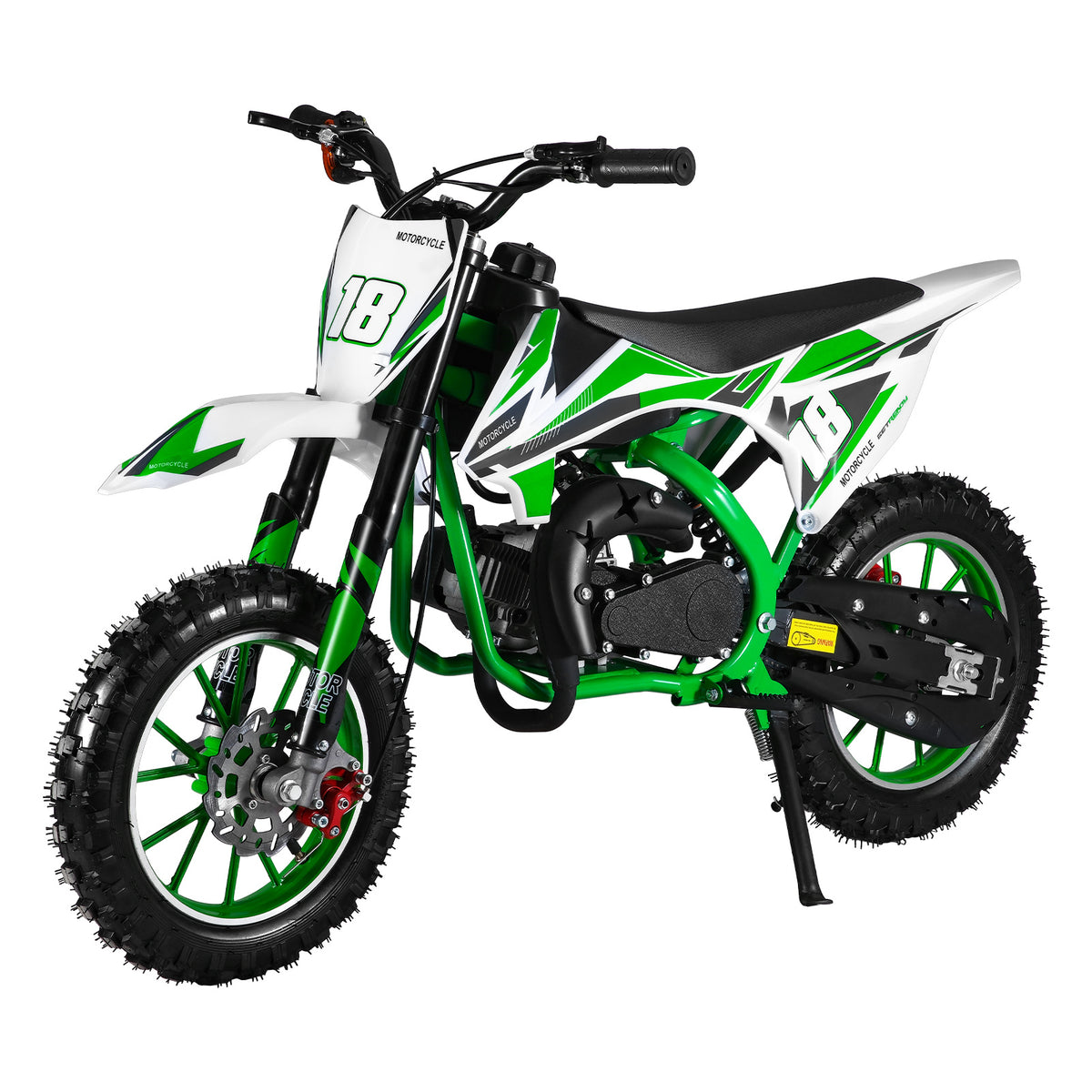 Mini Motorcycle 49cc 2-Stroke Gas-Powered Dirt Bike Suitable for - -Rided Track Days & Mini Bike Racing with Front/Rear Disc Brakes, Compact Off-Road Pocket Bike (Maximum Speed up to 20mph)