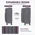 4-Piece Softside Expandable Luggage Set with Spinner Wheels, Lightweight Travel Suitcases with Telescopic Handle, Nested Storage Design