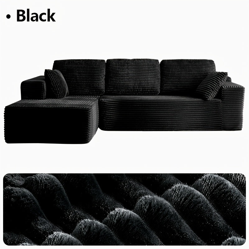 Modular L-Shape Sectional Couc, Single Sofa, Chaise Lounge, Deep Seat, Modern Minimalist UpholsteredCouches with Chaise No Assembly Reguired, Corduroy Fabric, 65"Single Reclining Chaise Lounge