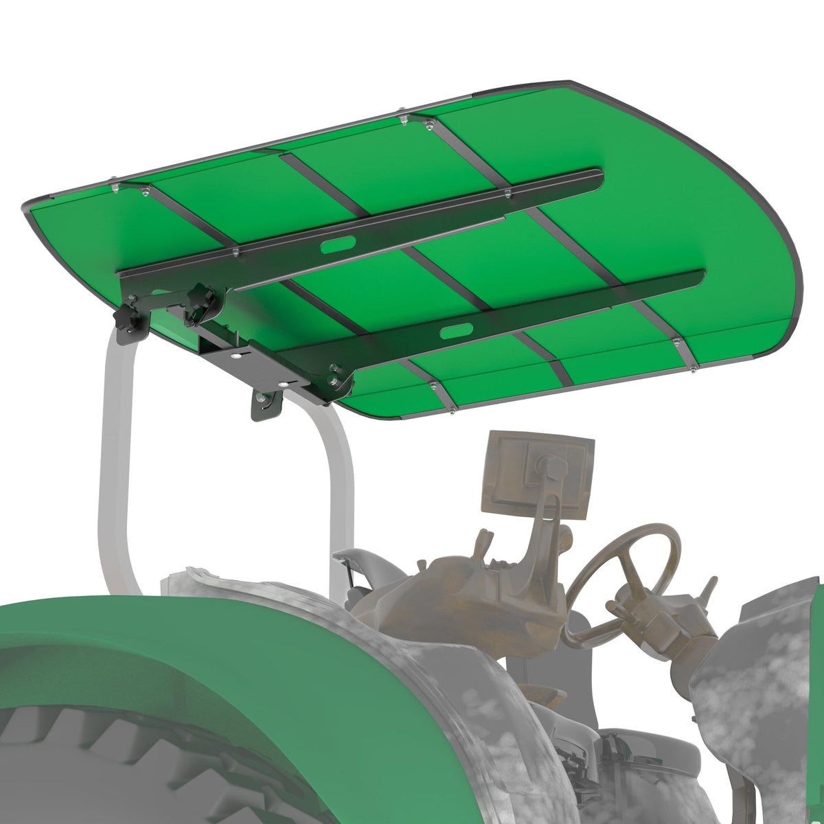 Tractor Canopy Compatible with All ROPS 48-3/8" X 48-3/8" Equipped Tractors and Mowers with a 2" x 2" or 2" x 3" ROPS (Will Add About 4'' to The Height of The Tractor, Red/Orange/Green/Wthite)