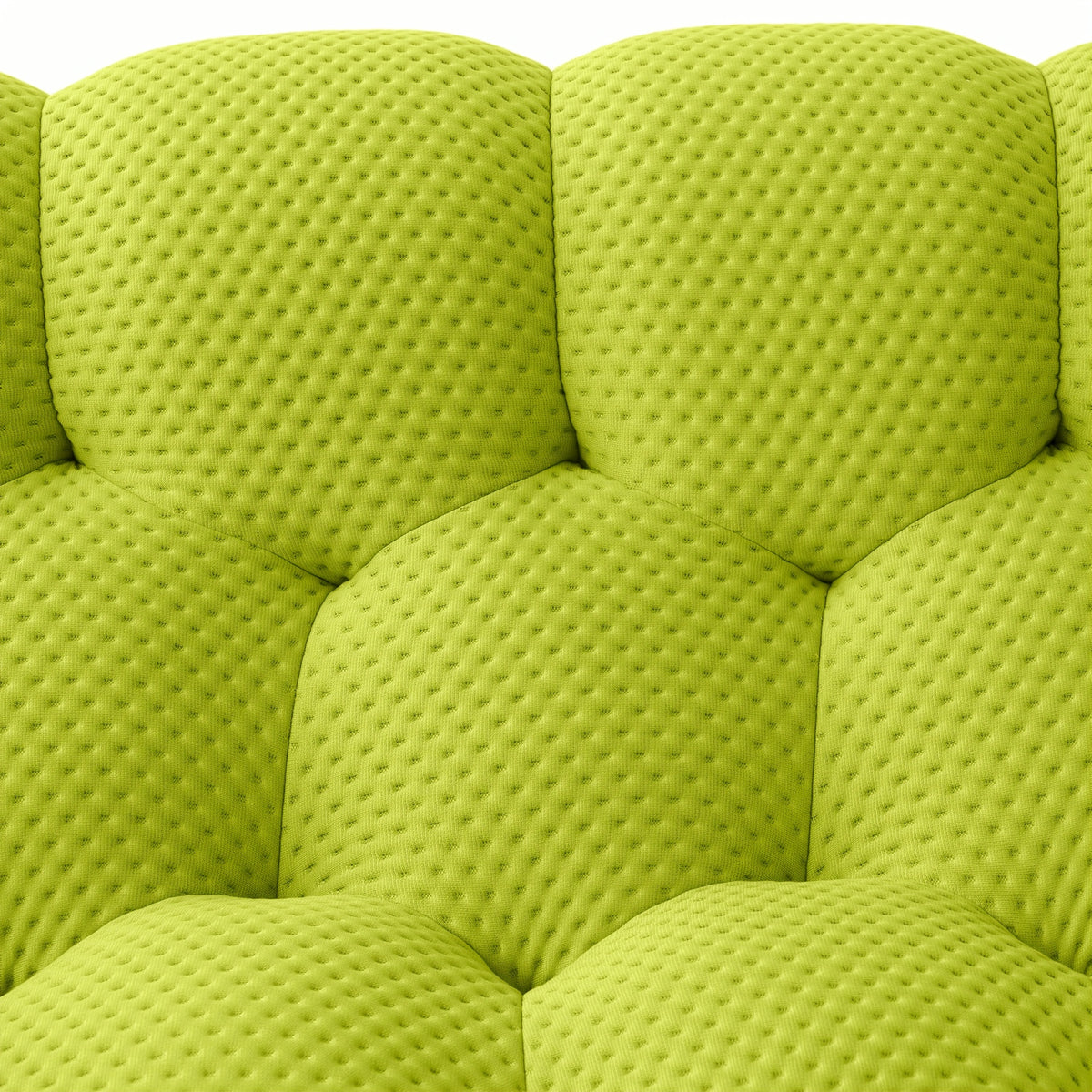 100.03'' Modern Upholstered Curved Sofa, 3 Seater Mesh Fabric Floor Sofa, 3D Honeycomb Shape Curved Couch for Living Room