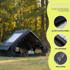 4-6 Person Inflatable Camping Tent - Easy-To-Set-Up Family Outdoor Tent with Sunshade, Windproof, Heat Insulation, And Mosquito Protection. High-Quality Design, Suitable for All Seasons, Includes Storage Bag, Air Conditioning Vent, And Chimney
