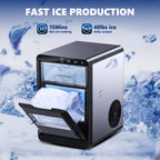 Countertop Nugget Ice Maker, 34/44Lbs Daily Production, Auto-Cleaning Pellet Ice Machine | Mini Fridge, Compact Refrigerator, Comes With Ice Scoop & Basket, Sonic Ice Machine Ideal For Home/Office/Kitchen