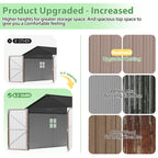 12x20x9.3/12x14/6x4ft Metal Storage Shed - Outdoor Garden Shed Kit, Lockable Tool Shed, Backyard Shed with Double Hinged Doors, 4 Windows, Carport for Car, Truck, Bike and Lawn Mower & Equipment, Brown