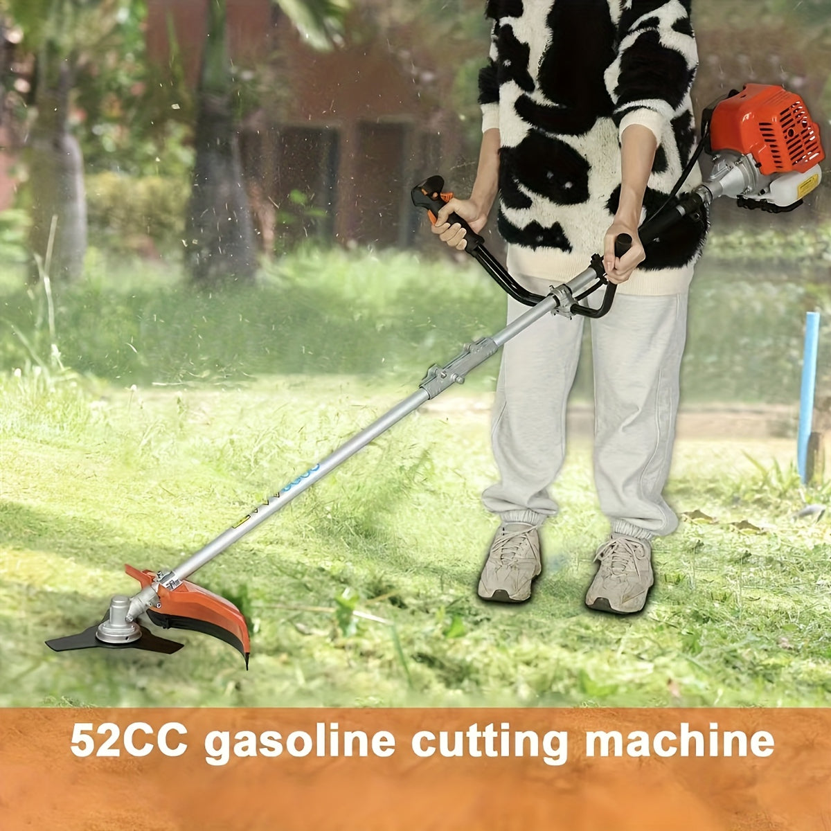 1 Sets 70.87 * 13.78 * 13.78 Inch 52Cc Weed Fuel Power, 2 in 1 Wireless Hedge Trimmer, 2-Stroke Lawn Mower, Hand-Held Lawn Mower