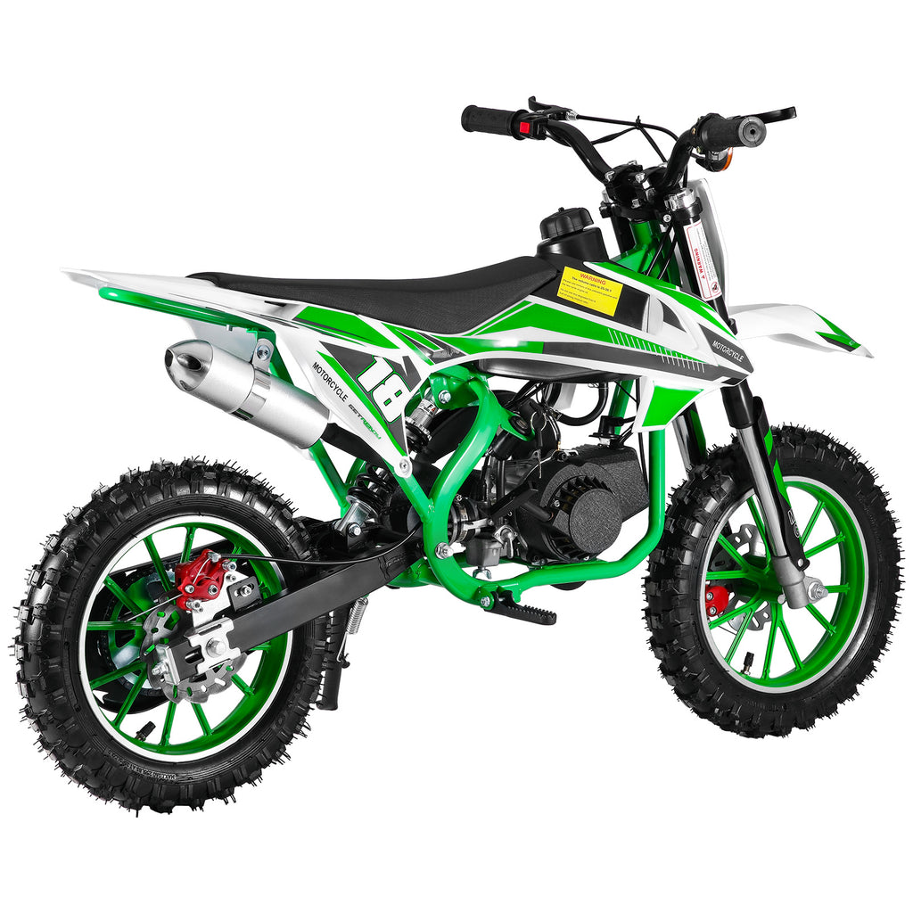 Mini Motorcycle 49cc 2-Stroke Gas-Powered Dirt Bike Suitable for - -Rided Track Days & Mini Bike Racing with Front/Rear Disc Brakes, Compact Off-Road Pocket Bike (Maximum Speed up to 20mph)