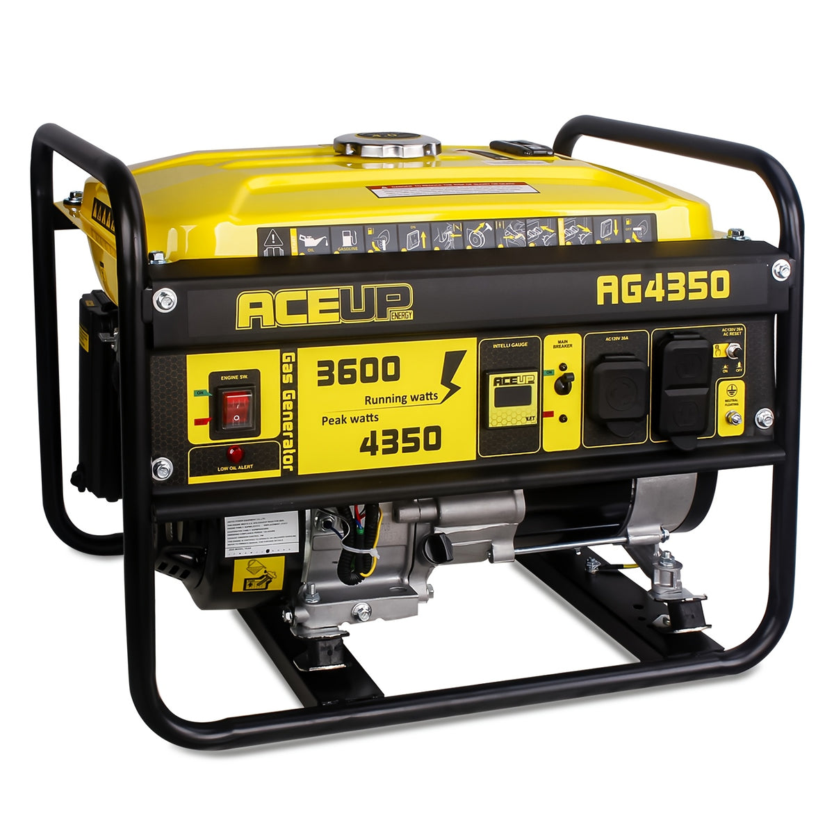 Aceup Energy 4350 Watt Gas Generator Portable Powered Equipment for Home Use, Hurricane, Extreme Weather, Power Outage, RV Ready, 30A Outlet, 4350W Peak, 3600W Rated