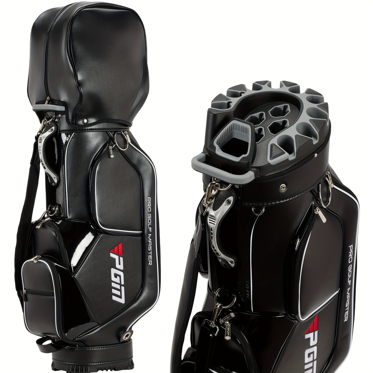 PGM Golf Cart Bag With 14 Way Organizer Divider Top, Premium Cart Bag With Handles And Rain Cover For Men/Blue