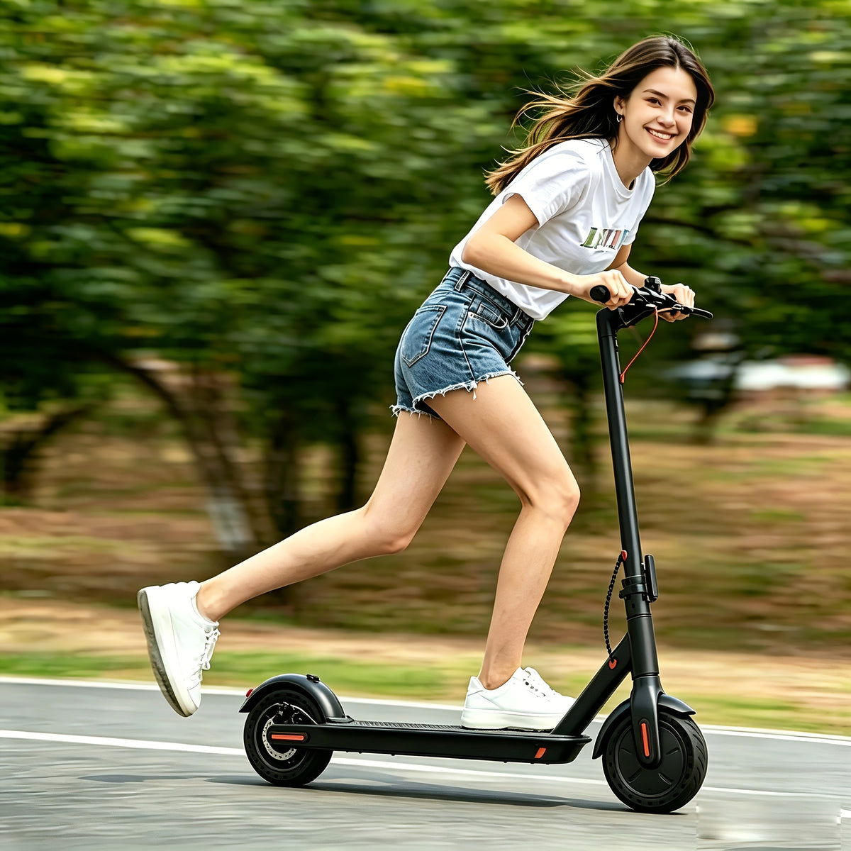 Foldable Electric Scooter for Adults And Teens, Smart Riding System, 8.5" Puncture-Proof Tires, 19 MPH Max Speed, 21 Miles Long Daily Commute Range