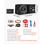 VEVOR Subwoofer Bass Package, 12 in, 1200W RMS, Dual Car Audio Subwoofer and Amp Package, with Loaded Enclosure, Separate Amplifier, and Wiring Kit, for Various Vehicles Trunks, Car Audio Systems