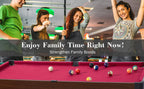 54-Inch Billiard Table, Collapsible Pool Table for Home Gaming Area, Portable Billiard Table with Reinforced And Durable Steel Legs, Adjustable And Non-Slip Foot Pads, Complete Accessory Set
