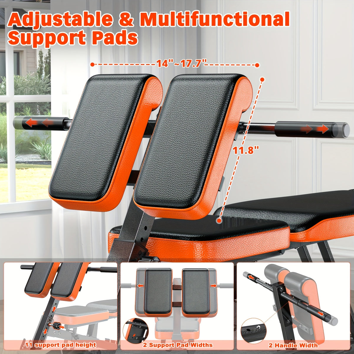 Home Gym Weight Bench, 5-In-1 Adjustable Workout Bench for Abs, Back, Glutes And Core Training, Heavy Duty 1000LBS Capacity