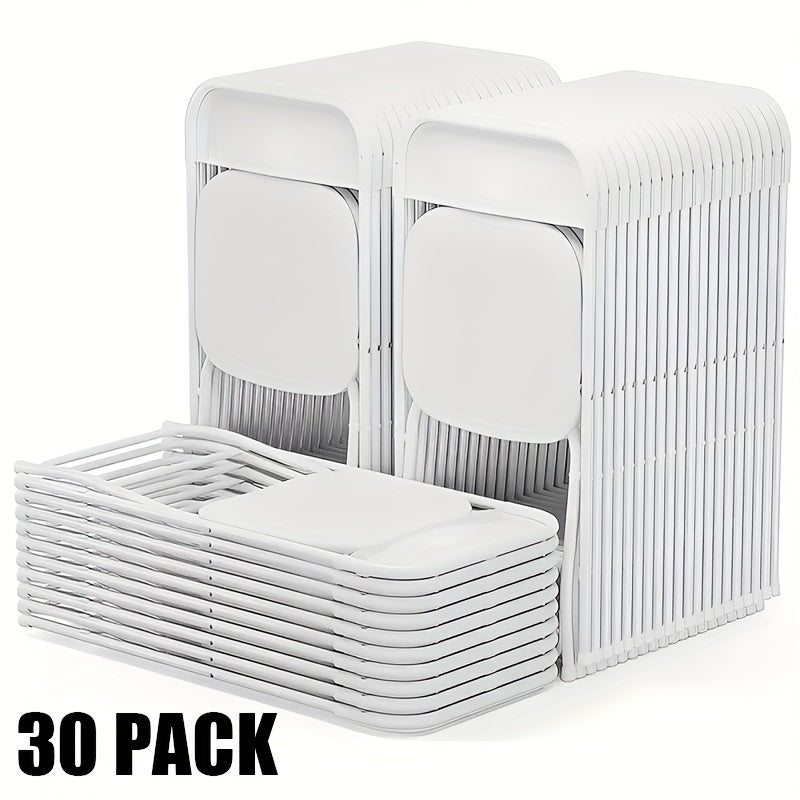 [Weddings And Gardens] 90/60/30/20/10 Pack Office White Plastic Folding Chairs Lightweight Folding Chairs, Indoor/Outdoor Folding Chairs, Portable Event Chairs Office Chairs, Conference Rooms, Weddings, And Gardens