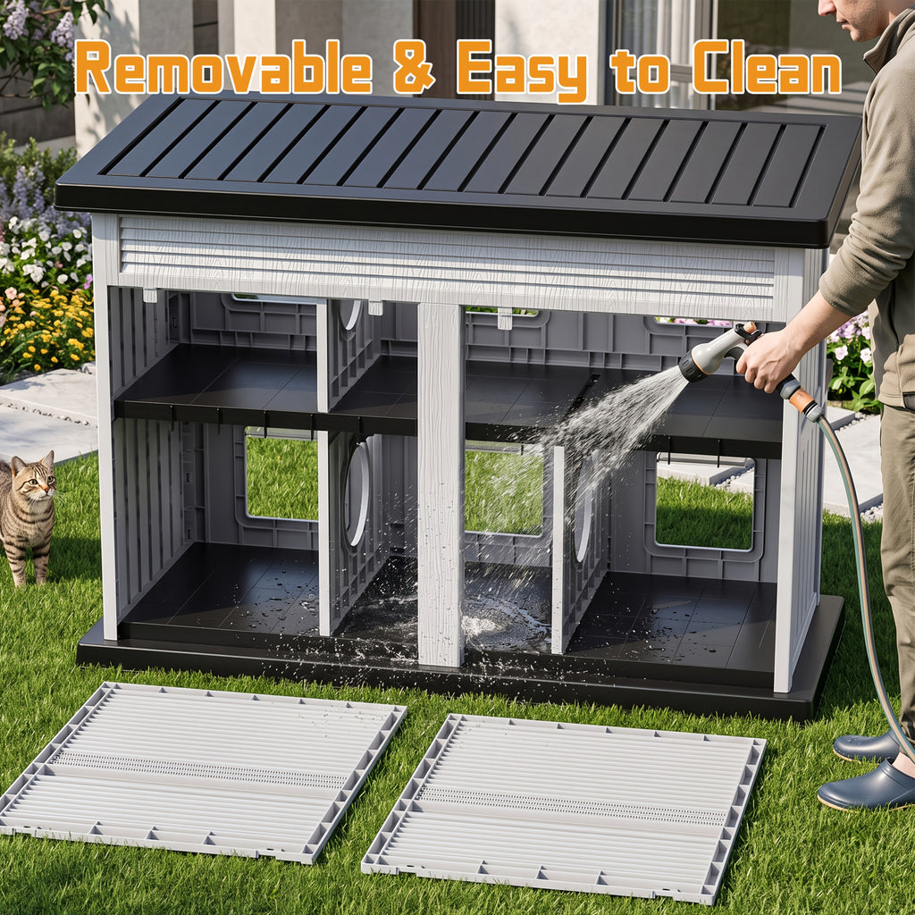 Double-layered Stray Cat Shelter, Suitable For Both Indoor And Outdoor Use, Providing A Windproof And Warm Shelter, Sturdy And Resistant To Scratching And Biting, Capable Of Accommodating Multiple Pets, Ducks, Chickens, Perfect Gift For Christmas