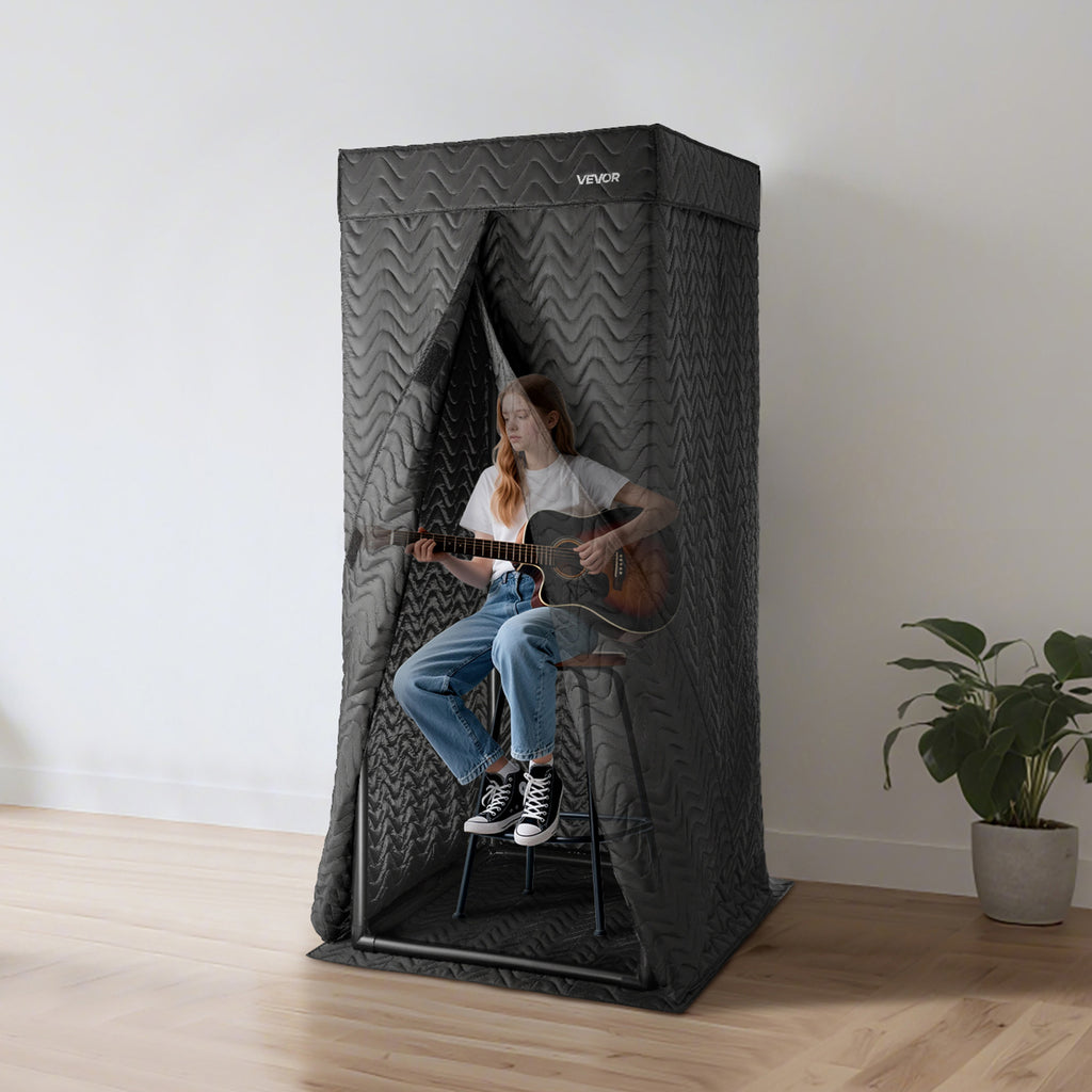 VEVOR 6.56 ft Portable Vocal Booth Recording Booth with Travel Bag for Voiceovers