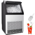 110 Lbs/24H Commercial Ice Maker, 36 Cubes/11mins, 13 Lbs Ice Storage Capacity, Counter Ice Maker Self Cleaning, 24 Hour Timer Stainless Steel Freestanding Ice Maker Machine