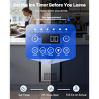 VEVOR Commercial Ice Maker Machine, 100 lbs/24h with 30 lbs Storage Capacity, Built-in/Freestanding/Under Counter, Stainless Steel Ice Maker with LED Display & Self-Cleaning, for Home Bar Restaurant