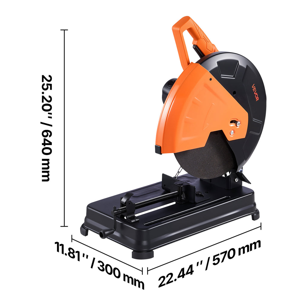 VEVOR Chop Saw, 7-14-inch Stainless Steel Cold Cut Blade,1200W (120V/60HZ)/2000W (120V/60HZ)/3500 W (240V/60HZ) Powerful Brushless Motor, 750-1200 r/min Adjustable Speed, Metal Cutting Chop Saw for Metal Square and Flat Tubes, I-Shaped Steels
