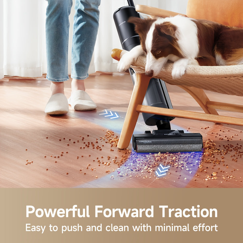 Refurbished DREAME H12 PRO Wet Dry Vacuum Cleaner, Cordless Vacuum Mop All In One, Smart Floor Cleaner for Hard Floor, One-Step Edge to Edge Cleaning with Hot Air Drying