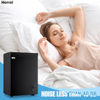 [Small Deep Freezer] WANAI Small Deep Freezer, 2.5/3.5/5.0 Cubic Feet Chest Freezer With Adjustable Temperature, Top Open Door, Removable Storage Basket For Home, Kitchen, Office, Home And Apartment, Black