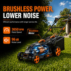 36V Brushless 19"/16" Cordless Lawn Mower with 4Ah Battery, 36V Battery Powered Walk-Behind Push Mowers, 6 Cutting Heights (25-75mm), 2-in-1 Mulching & Grass Collection, Foldable Handle for Vertical Storage