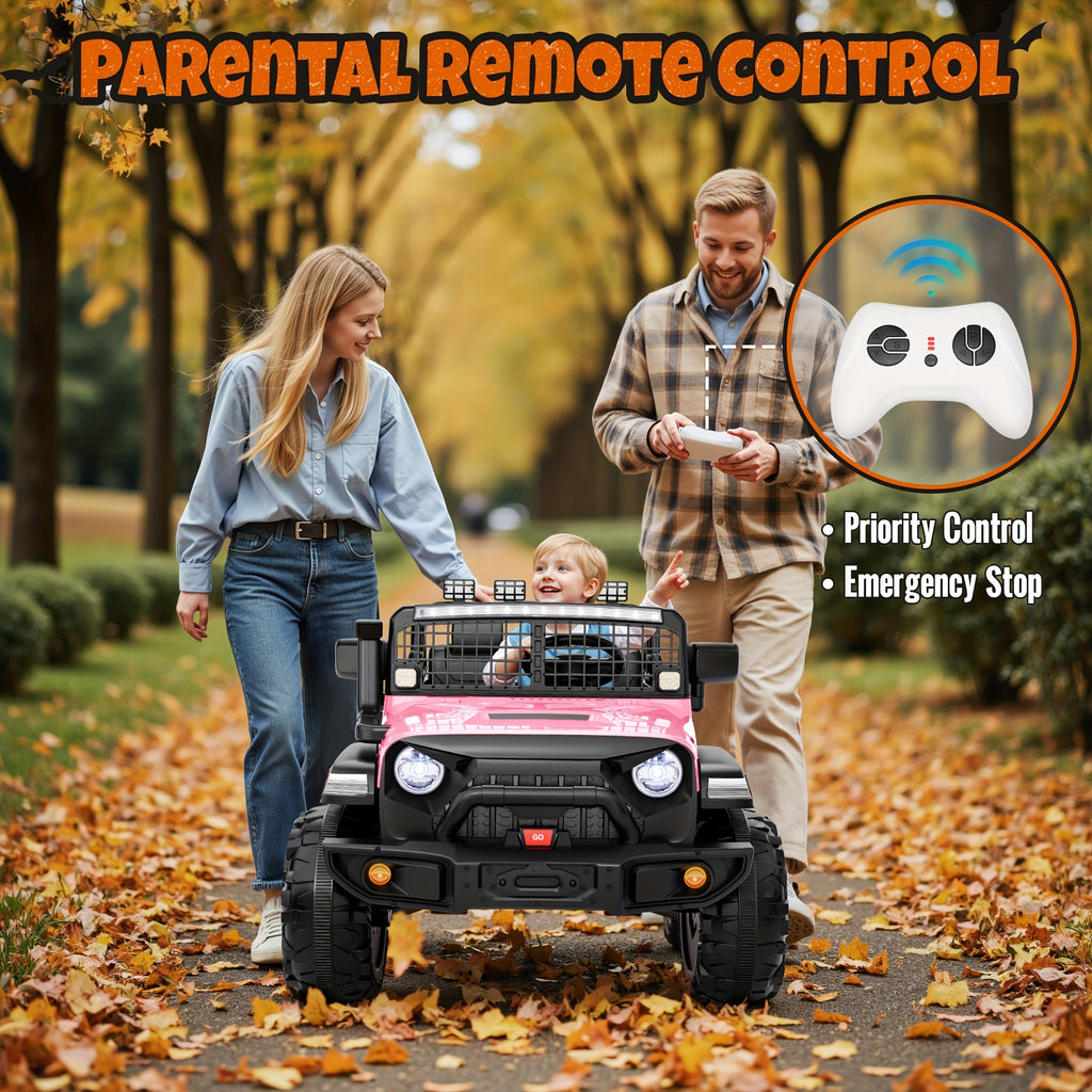 36V 4WD Kids Ride-On UTV Car with Parent Remote Control, 2 Seater, Music, LED Lights, All-Terrain Vehicle for Outdoor Fun, Ideal Gift for Boys & Girls