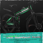26-Inch Folding Mountain Bike for Adults and Teens — 21-Speed Full-Suspension Design with Dual Disc Brakes