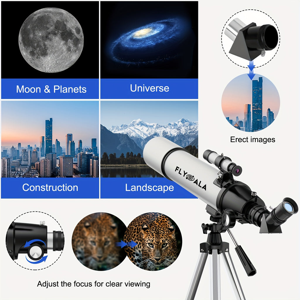 (30X-750X) Telescope for Adults High Powered, 80mm Aperture 600mm Focal Length Astronomy Telescope for Beginners, Astronomical Refractor Telescopes