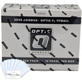 2025 Panini Donruss Optic Football Cello Box with 144 Total Trading Cards + 6 Toploaders + Magnetic Holder