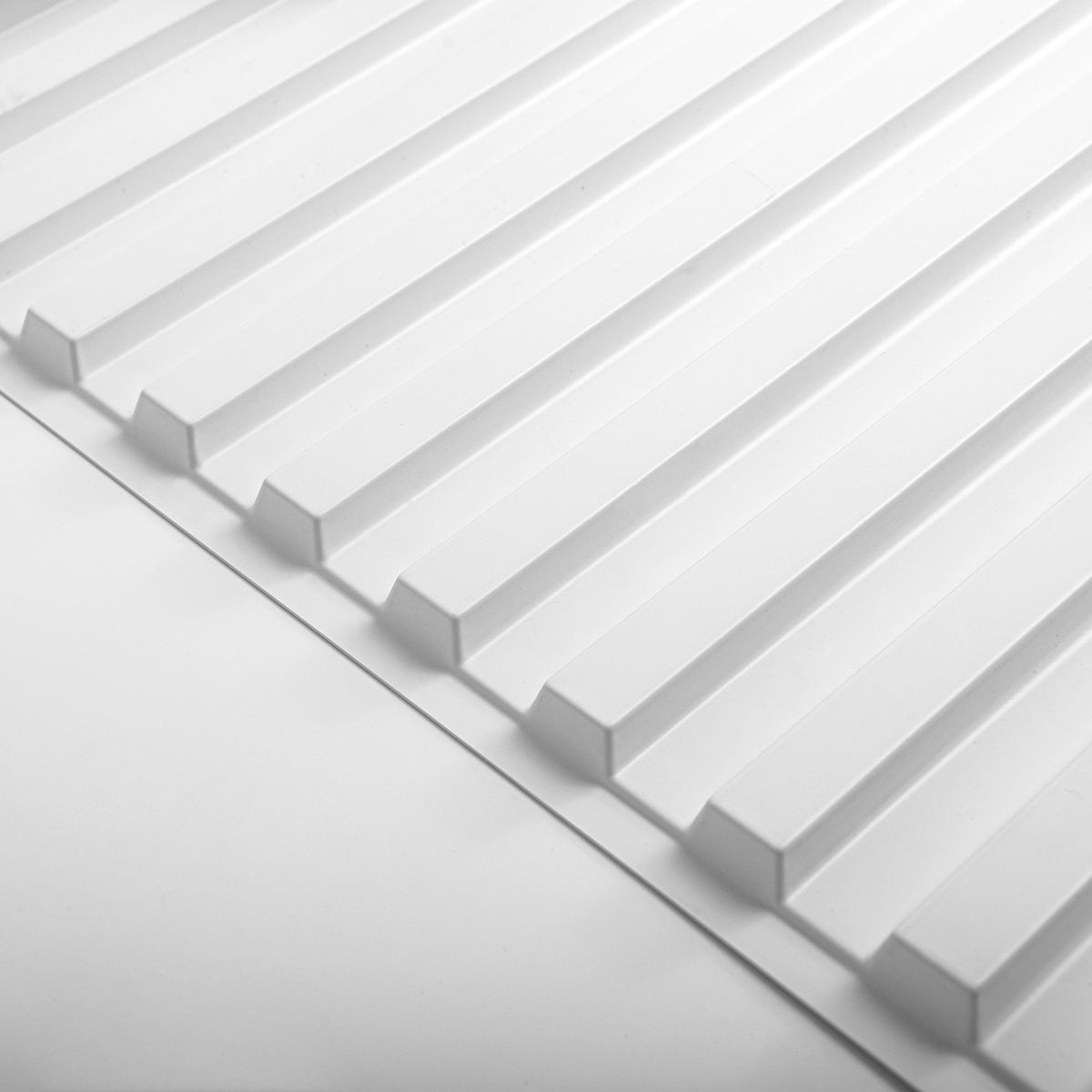 White 12-sheet 3D Slat Design Wall Panels for Interior Room Decor, 2x4 FT PVC Decorative Panels - Ideal for Stylish Flooring and Wall Enhancements