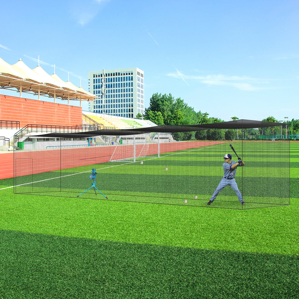 VEVOR Baseball Batting Netting, Professional Softball Baseball Batting Hitting Training Net, Practice Portable Pitching Cage Net with Door & Carry Bag, Heavy Duty Enclosed PE Netting, 35/55/70FT (NET ONLY)