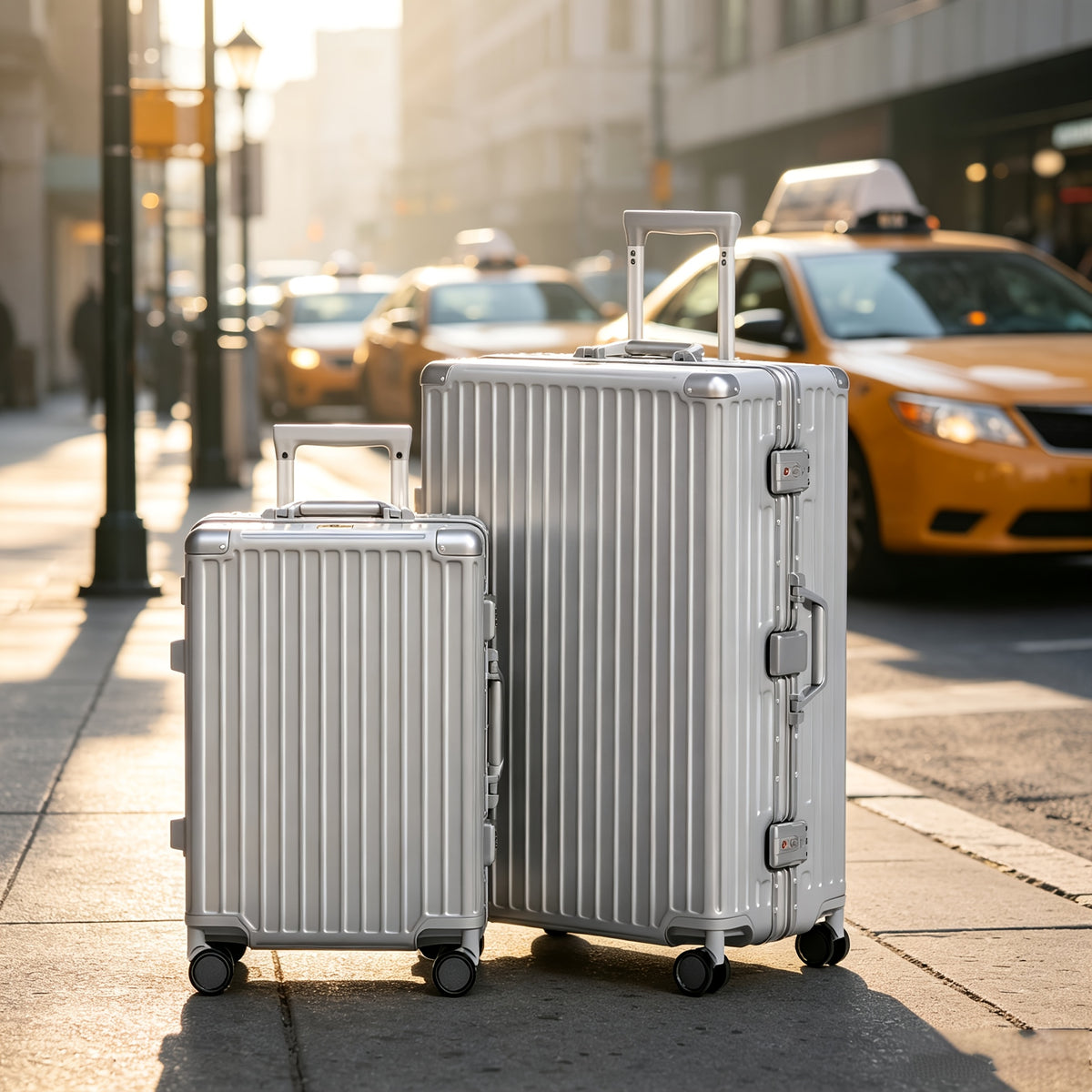 Zipperless Luggage with Spinner Wheels TSA Approved Large No Zipper Aluminum Frame Luggage PC+ABS Hard Travel Suitcase 28inch Checked Hard Shell Suitcases Or Luggage Set 2pcs (20inch Carry On+28inch Checked)