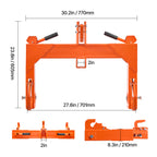 3-Point Quick Hitch with 2" Receiver Category 1 & 2 Tractor Hitch 3000lb Black/Orange/Green