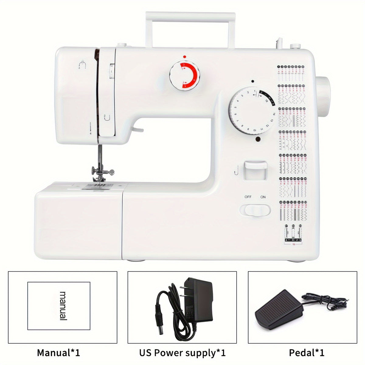 Sewing Machine -59 Needle Pedal Sewing Machine, 705 Multifunctional Home Sewing Machine, Two Options for Double Needle Sewing Mode And Single Needle Sewing Mode, Capable Of Sewing Up to 6 Layers Of Fabric, Meeting DIY Sewing Needs